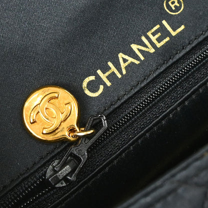 Chanel 1989-1991 Black Satin Mini Classic Square Flap Shoulder Bag 17