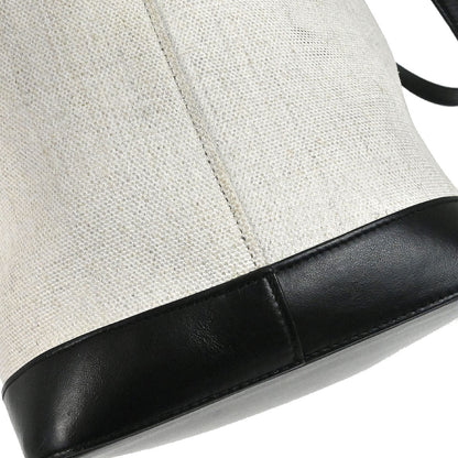 Saint Laurent White Calfskin Teddy Drawstring Tote Handbag