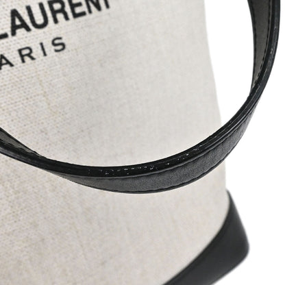 Saint Laurent White Calfskin Teddy Drawstring Tote Handbag