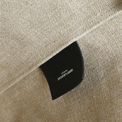 Saint Laurent White Calfskin Teddy Drawstring Tote Handbag