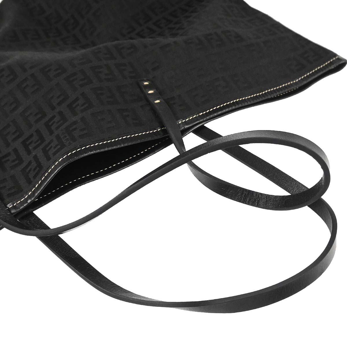 Fendi Black Canvas Zucchino Tote Bag