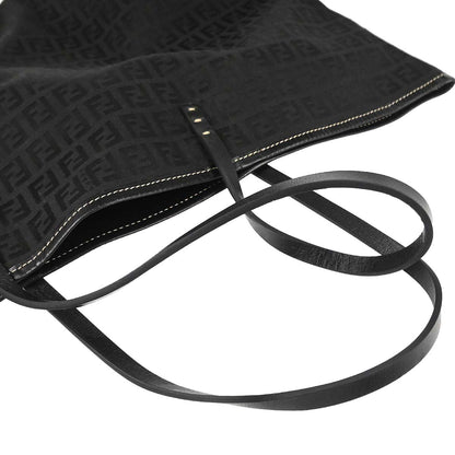Fendi Black Canvas Zucchino Tote Bag