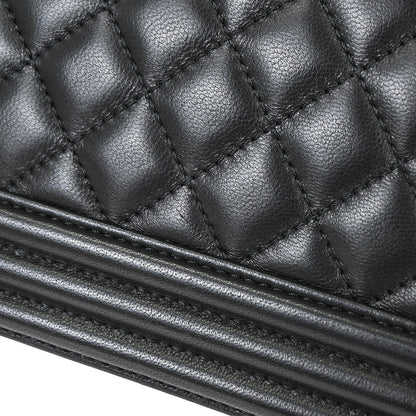 Boy Chanel 2016-2017 Black Lambskin Medium Shoulder Bag