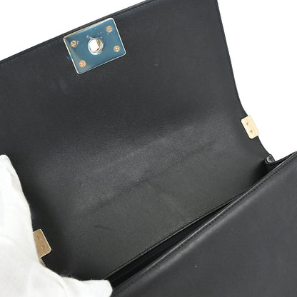 Boy Chanel 2016-2017 Black Lambskin Medium Shoulder Bag