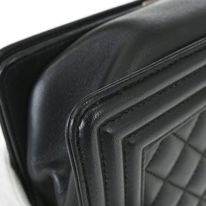 Boy Chanel 2016-2017 Black Lambskin Medium Shoulder Bag