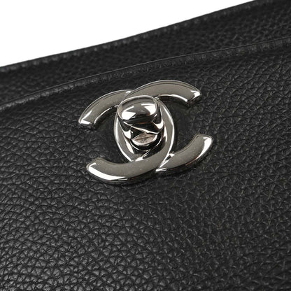 Chanel 2011 Black Calfskin Executive Cerf 2way Shoulder Tote Bag
