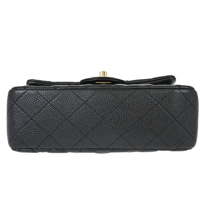 Chanel 2014-2015 Black Caviar Skin Classic Single Flap Shoulder Bag
