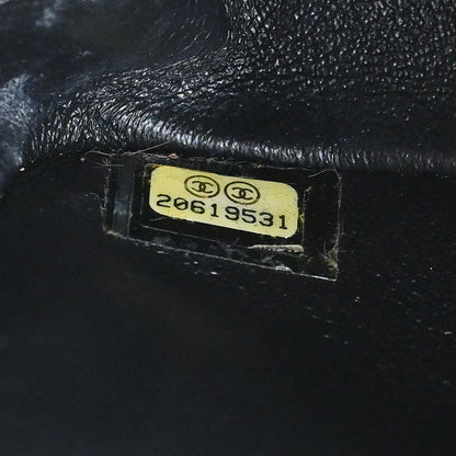 Chanel 2014-2015 Black Caviar Skin Classic Single Flap Shoulder Bag