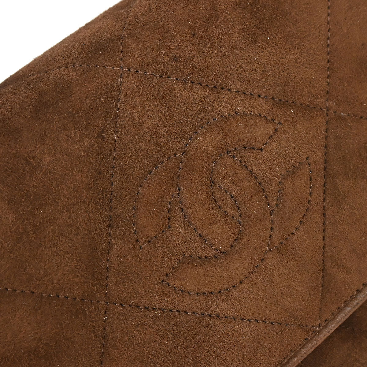 Chanel Brown Suede Fringe Straight Flap Shoulder Bag