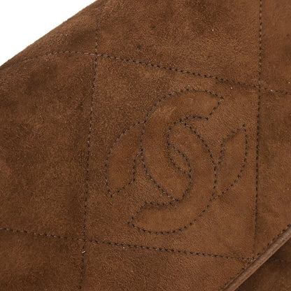 Chanel Brown Suede Fringe Straight Flap Shoulder Bag