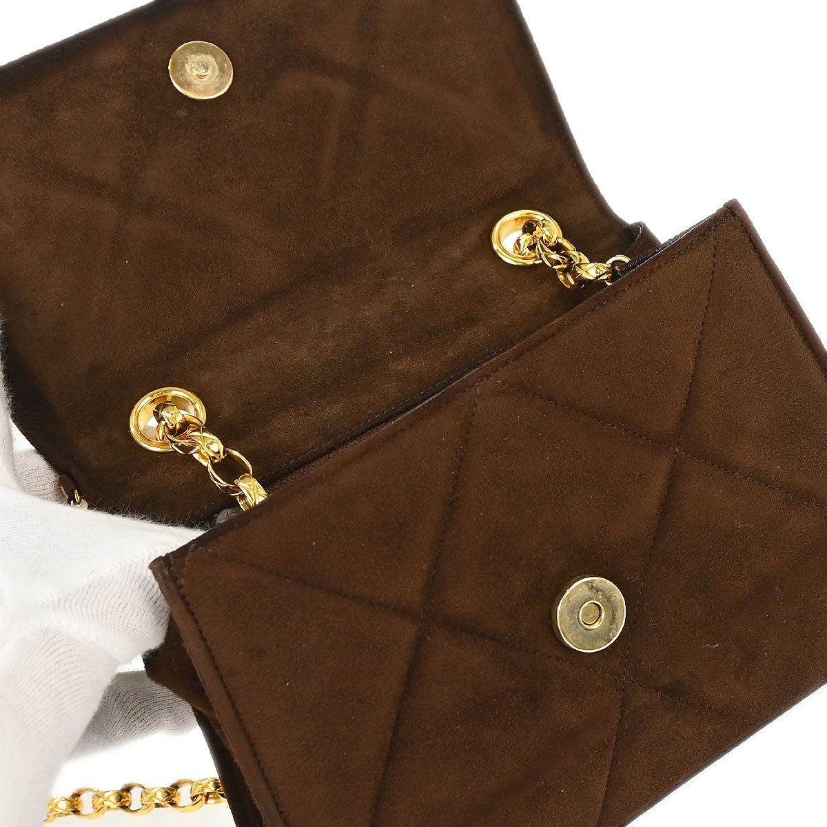 Chanel Brown Suede Fringe Straight Flap Shoulder Bag
