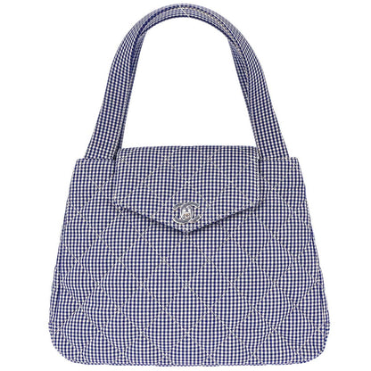 Chanel 1996-1997 Blue White Canvas Gingham Check Handbag