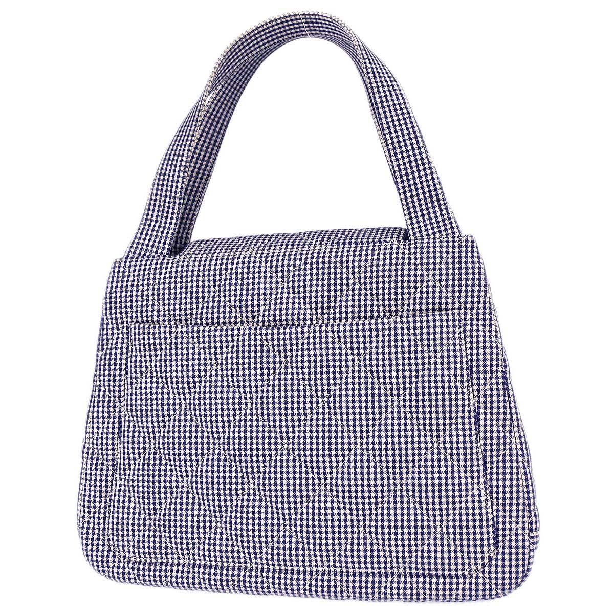 Chanel 1996-1997 Blue White Canvas Gingham Check Handbag