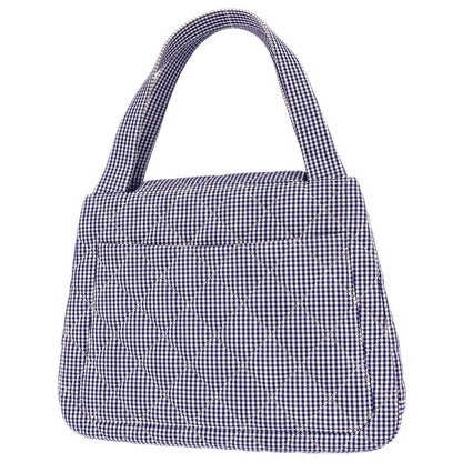 Chanel 1996-1997 Blue White Canvas Gingham Check Handbag