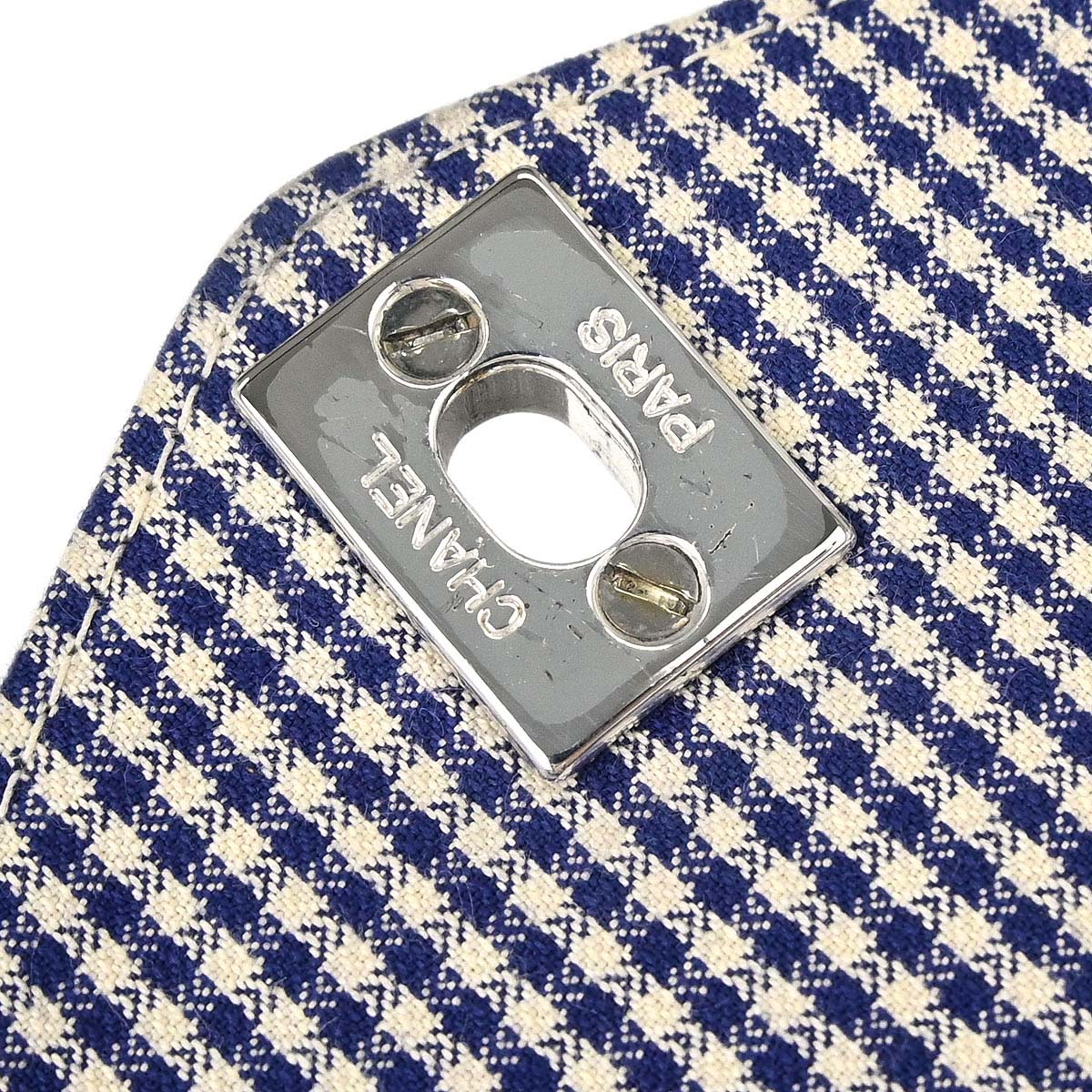 Chanel 1996-1997 Blue White Canvas Gingham Check Handbag