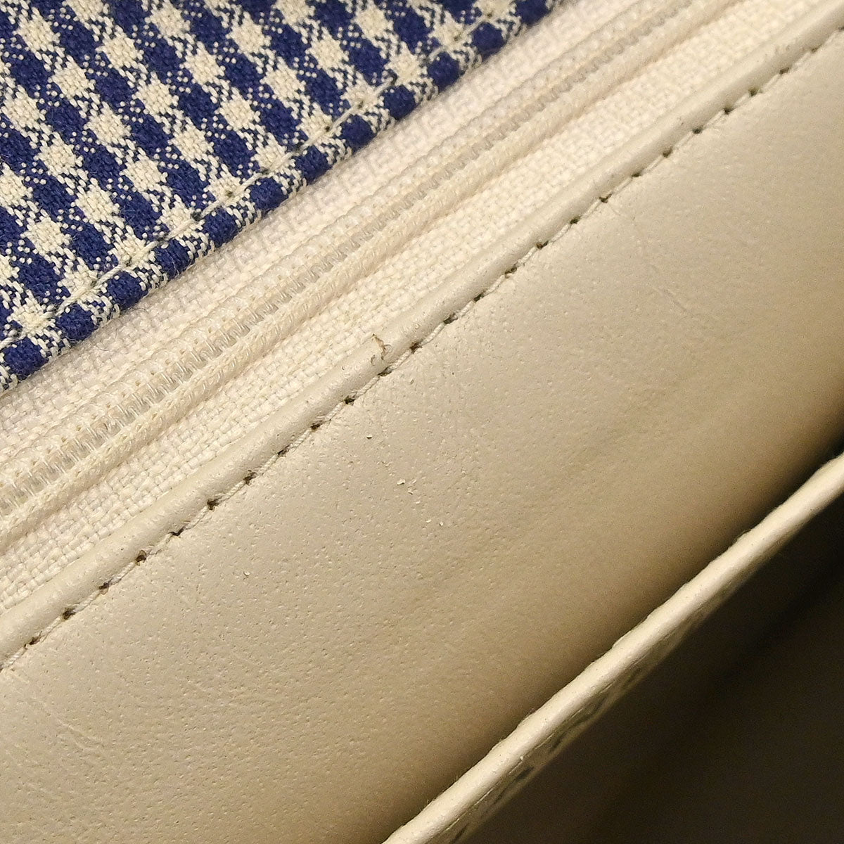 Chanel 1996-1997 Blue White Canvas Gingham Check Handbag