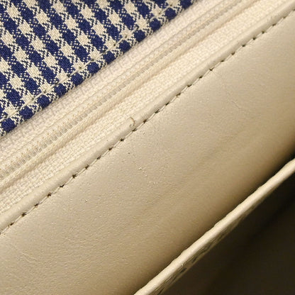 Chanel 1996-1997 Blue White Canvas Gingham Check Handbag