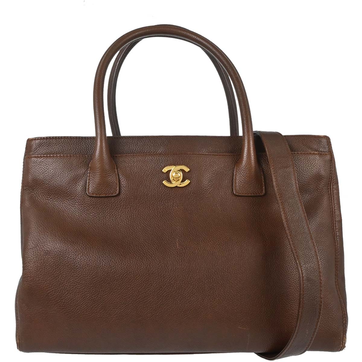 Chanel 2005-2006 Brown Calfskin Executive Cerf 2way Shoulder Tote Bag
