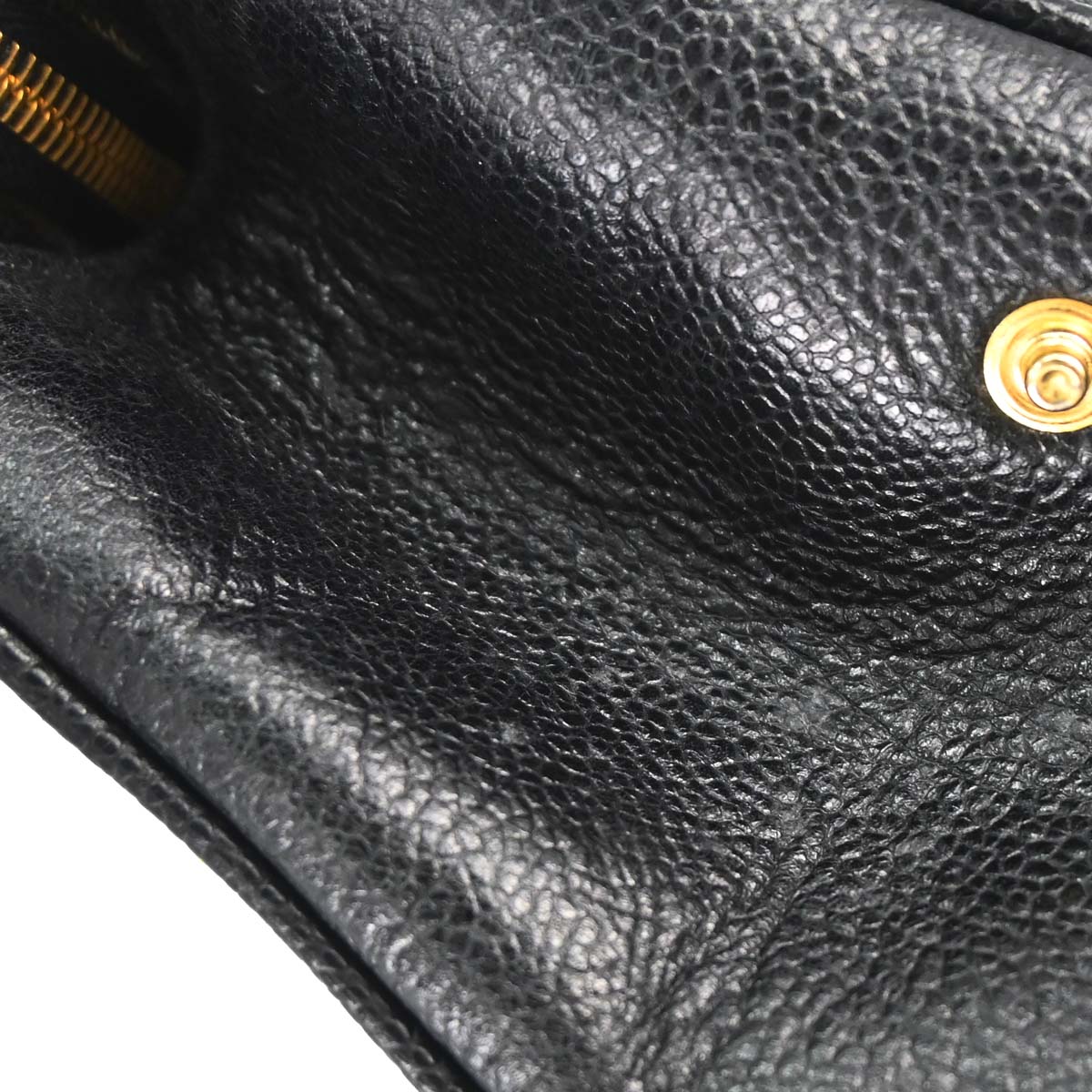 Chanel 1996-1997 Black Caviar Skin Triple CC Shoulder Tote Bag