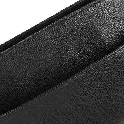 Chanel 1996-1997 Black Caviar Skin Triple CC Shoulder Tote Bag