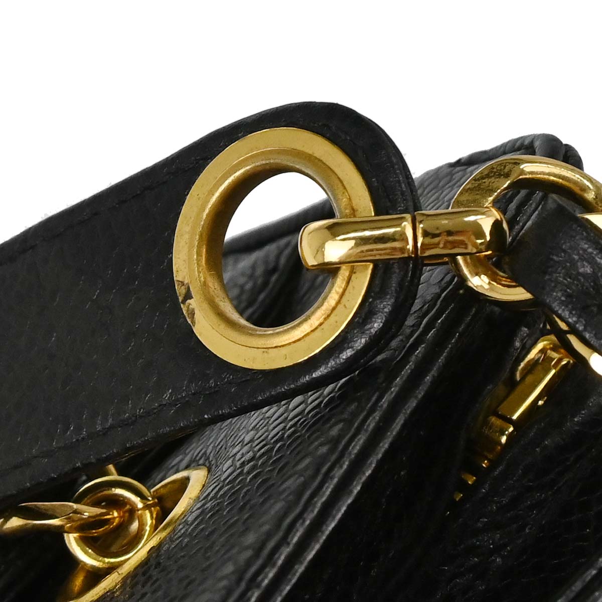 Chanel 1996-1997 Black Caviar Skin Triple CC Shoulder Tote Bag