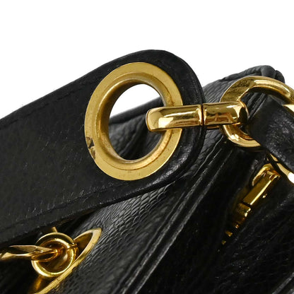 Chanel 1996-1997 Black Caviar Skin Triple CC Shoulder Tote Bag