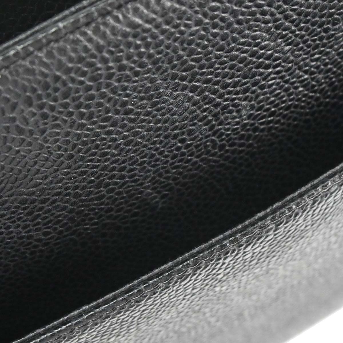 Chanel 1996-1997 Black Caviar Skin Triple CC Shoulder Tote Bag