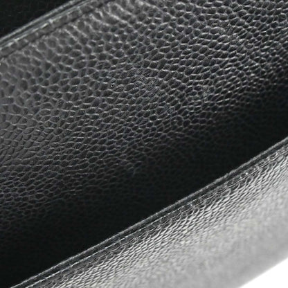 Chanel 1996-1997 Black Caviar Skin Triple CC Shoulder Tote Bag