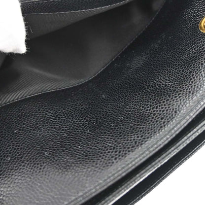 Chanel 1996-1997 Black Caviar Skin Triple CC Shoulder Tote Bag
