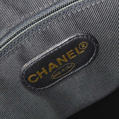 Chanel 1996-1997 Black Caviar Skin Triple CC Shoulder Tote Bag