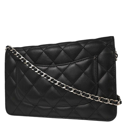 Chanel 2012-2013 Black Lambskin Classic WOC Wallet on Chain Bag