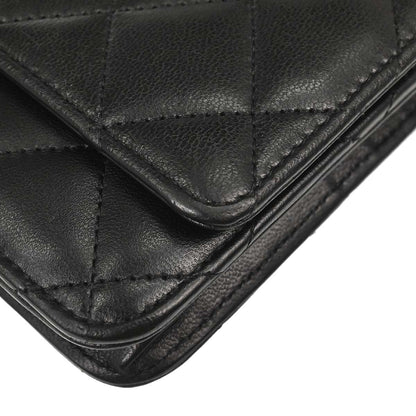 Chanel 2012-2013 Black Lambskin Classic WOC Wallet on Chain Bag
