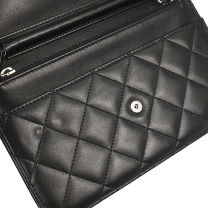 Chanel 2012-2013 Black Lambskin Classic WOC Wallet on Chain Bag