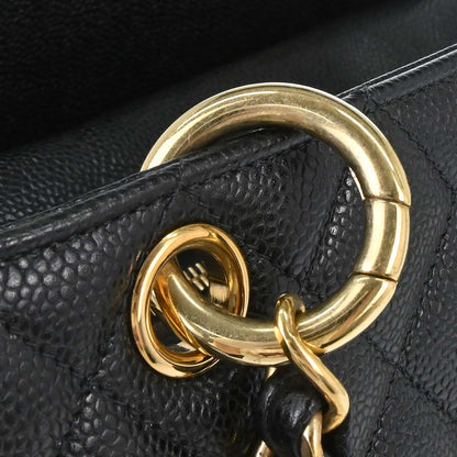 Chanel 2002-2003 Black Caviar Skin GST Tote Chain Handbag