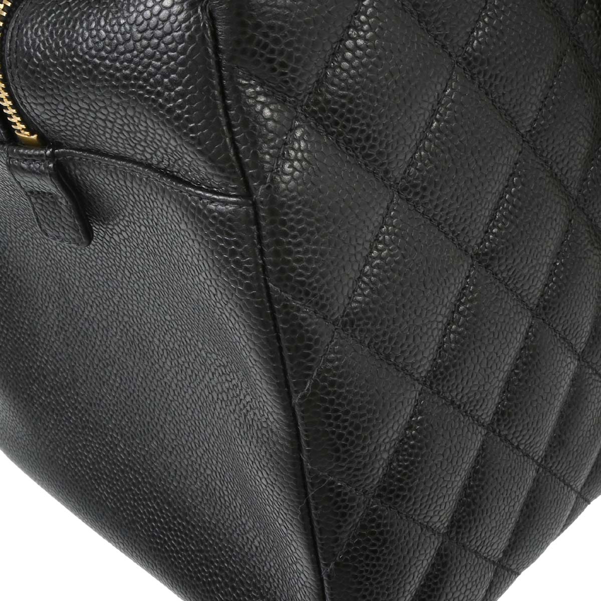 Chanel 2002-2003 Black Caviar Skin GST Tote Chain Handbag