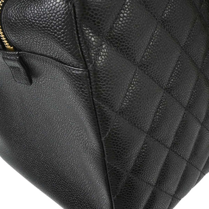 Chanel 2002-2003 Black Caviar Skin GST Tote Chain Handbag