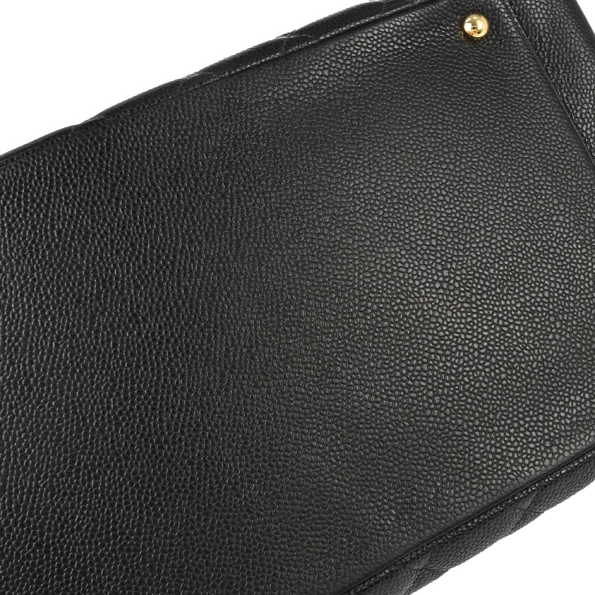 Chanel 2002-2003 Black Caviar Skin GST Tote Chain Handbag