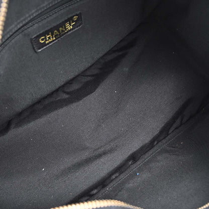 Chanel 2002-2003 Black Caviar Skin GST Tote Chain Handbag