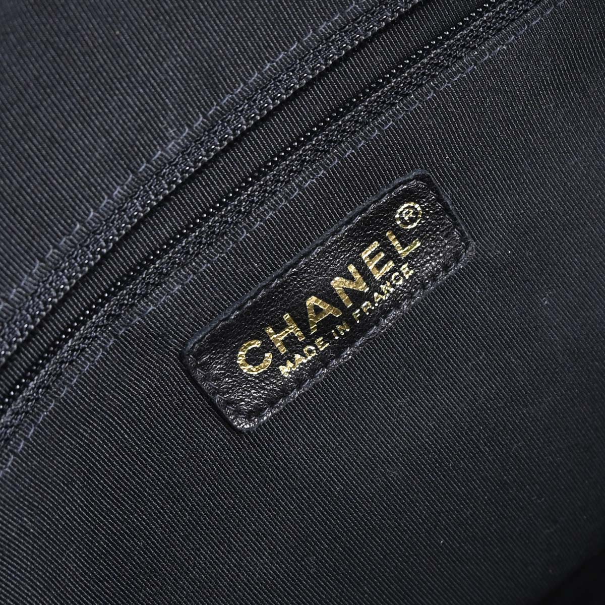 Chanel 2002-2003 Black Caviar Skin GST Tote Chain Handbag