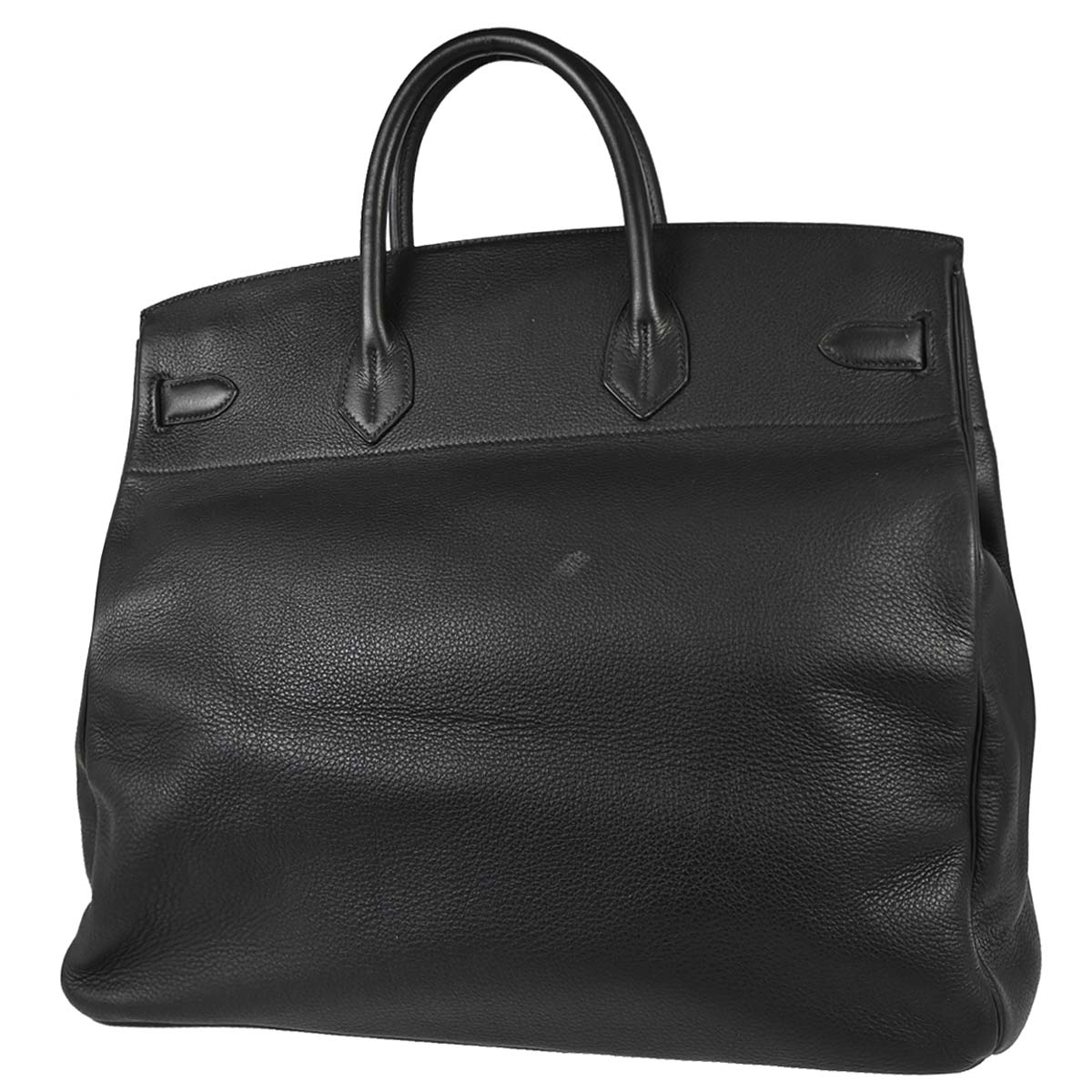 Hermes Black Togo Haut a Courroies 45 Handbag