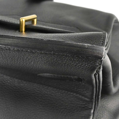 Hermes Black Togo Haut a Courroies 45 Handbag