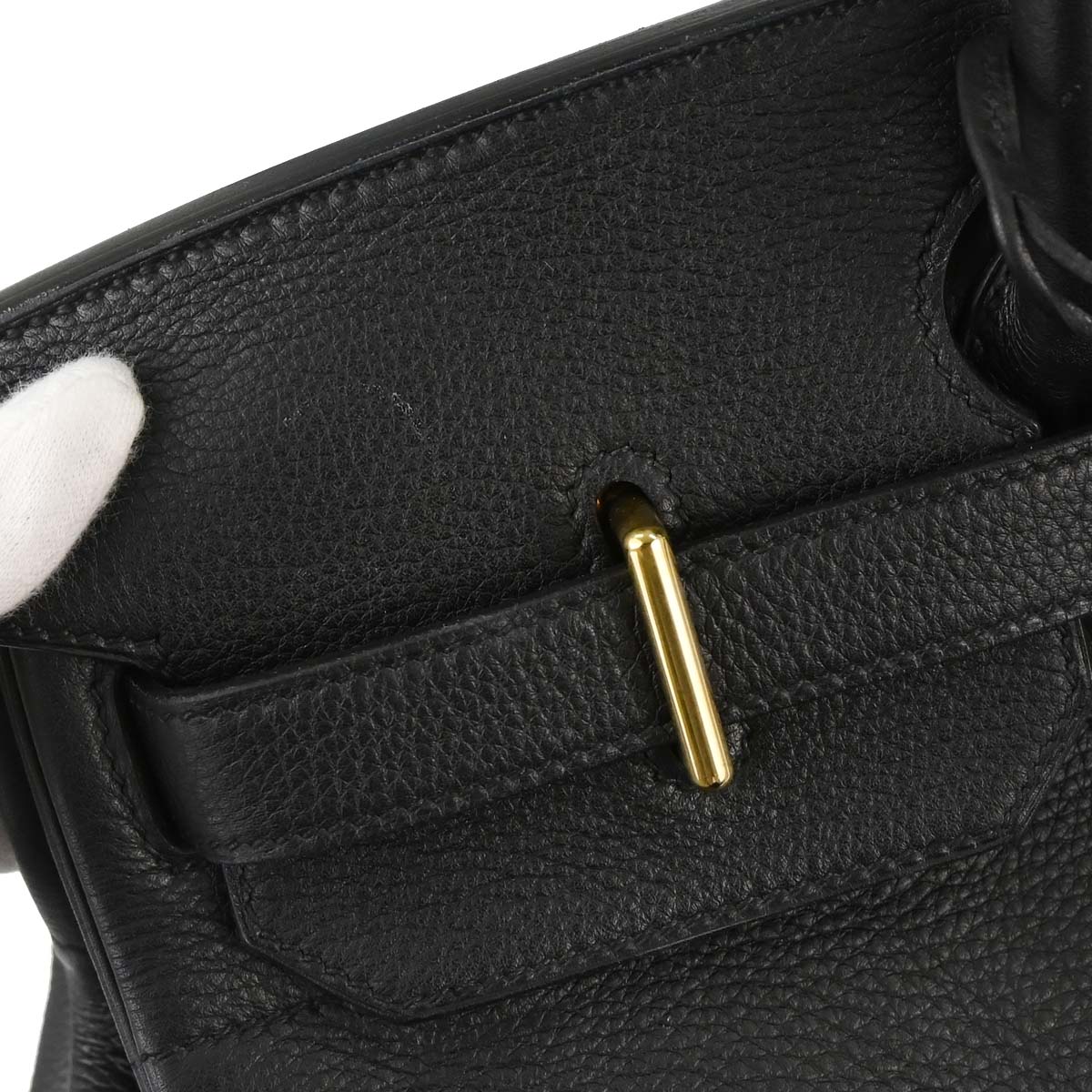 Hermes Black Togo Haut a Courroies 45 Handbag