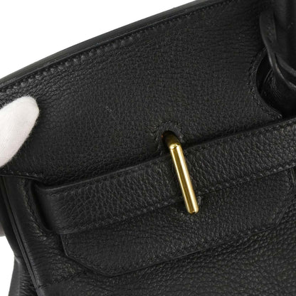 Hermes Black Togo Haut a Courroies 45 Handbag