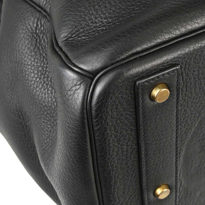 Hermes Black Togo Haut a Courroies 45 Handbag
