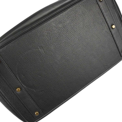 Hermes Black Togo Haut a Courroies 45 Handbag