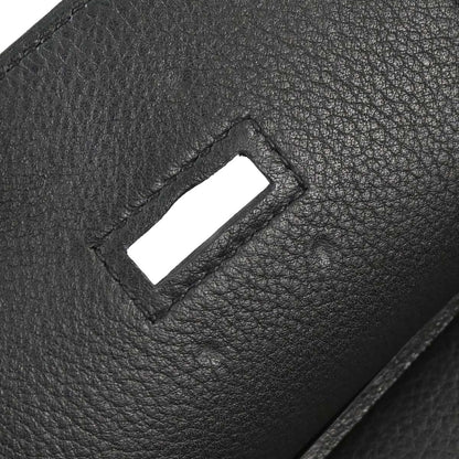 Hermes Black Togo Haut a Courroies 45 Handbag