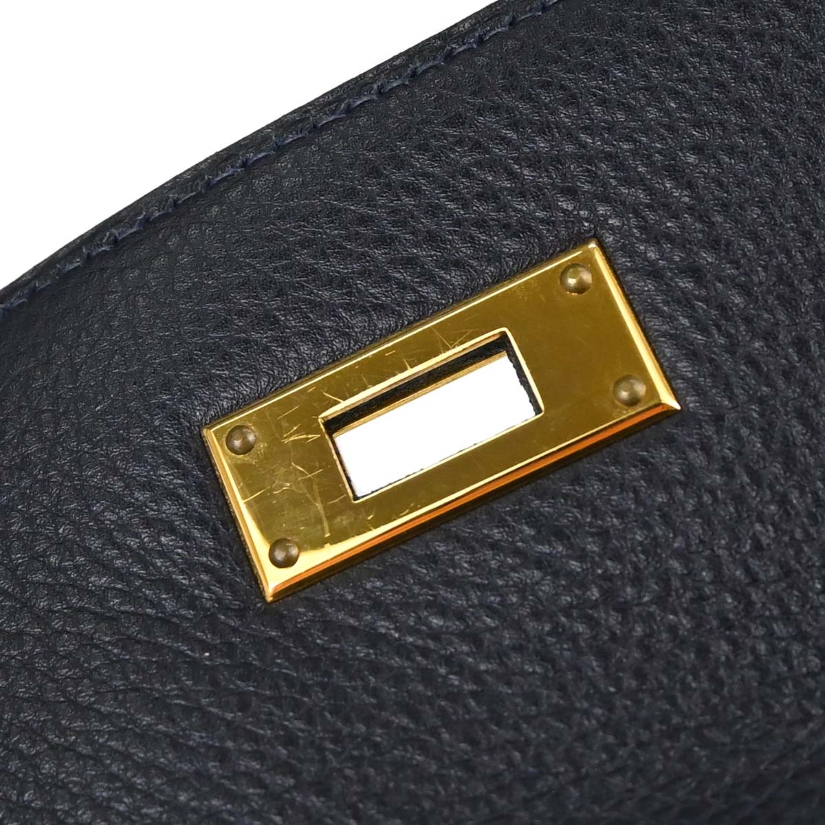 Hermes Blue Indigo Togo Kelly 32 Retourne 2way Shoulder Handbag