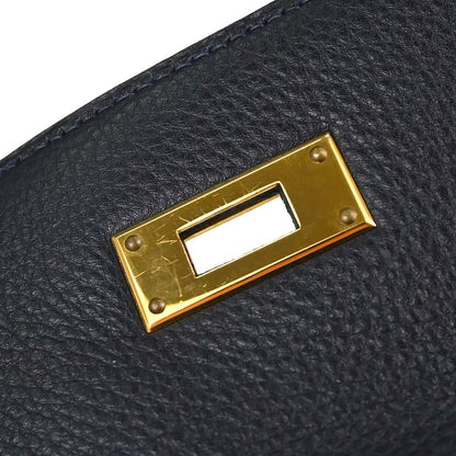 Hermes Blue Indigo Togo Kelly 32 Retourne 2way Shoulder Handbag
