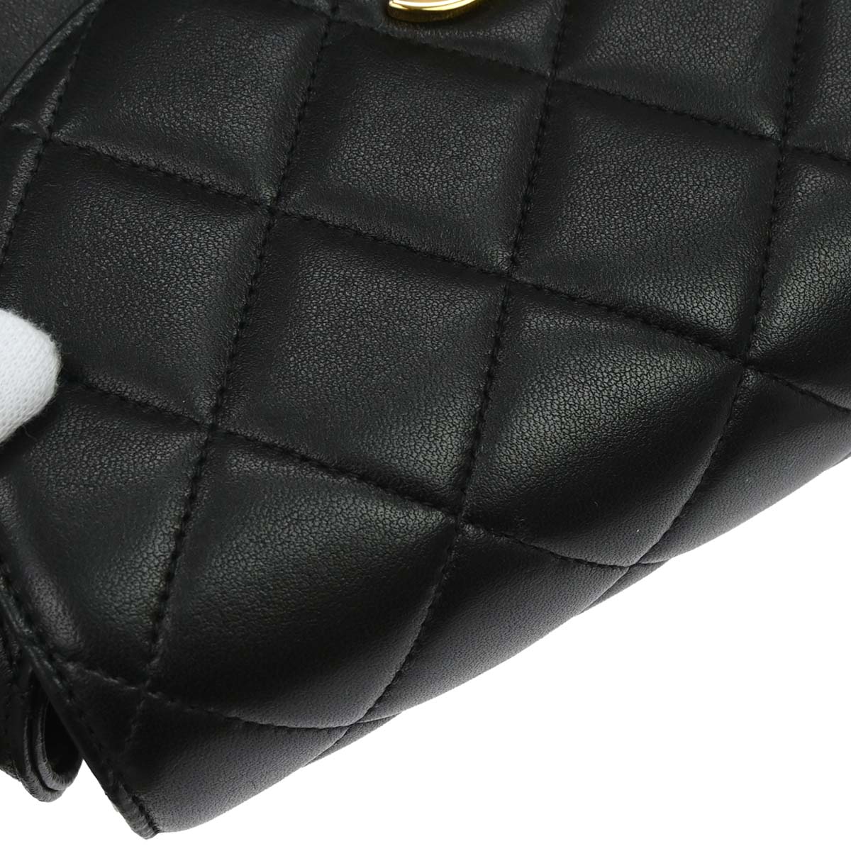 Chanel 1994-1996 Black Lambskin Turnlock Handbag
