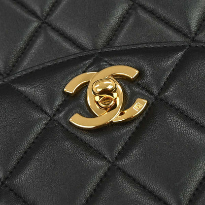 Chanel 1994-1996 Black Lambskin Turnlock Handbag
